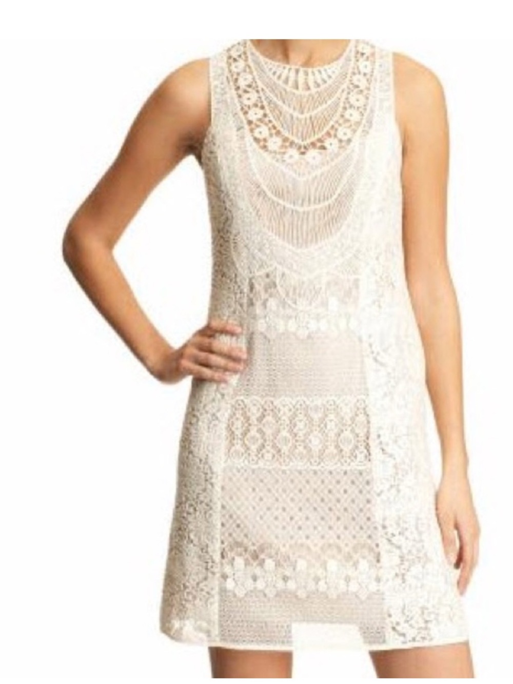 Nanette Lepore Latin Lover Lace Dress White Ivory Wedding Sz 6